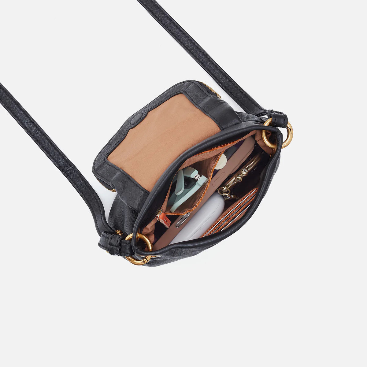 Fern Zip-Flap Black Crossbody