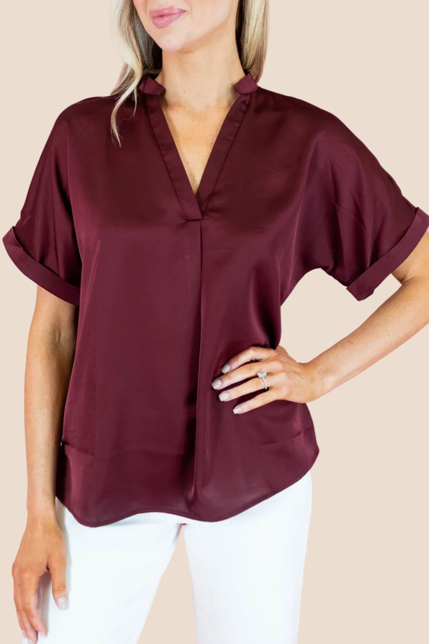 Perfectly Framed Burgundy Top