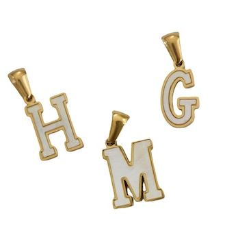 Mother Of Pearl Initial Letter Charm