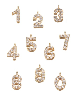 Number Pave Charm
