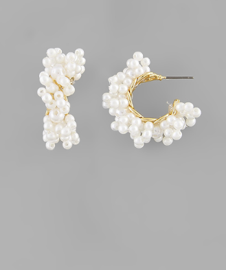 Covered In Pearls Hoops Earrings