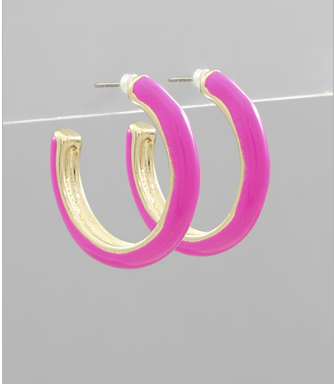 Fuchsia Roxy Hoops