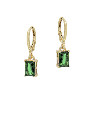 Time Goes On Green Huggie Earrings
