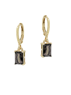 Time Goes On Black Huggie Earrings