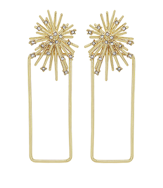 In Your Sight Square Gold Earrings