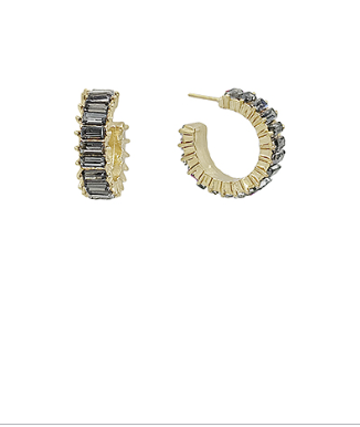 My Next Move Black Hoop Earrings