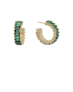 My Next Move Green Hoop Earrings