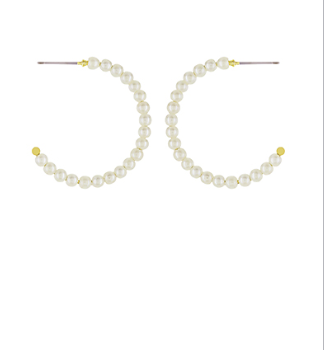 Stay Classy Cream Hoop Earrings