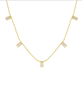 Start There Crystal Baguette Stone Necklace