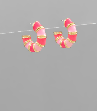 My Own Plans Pink Gold Hoops