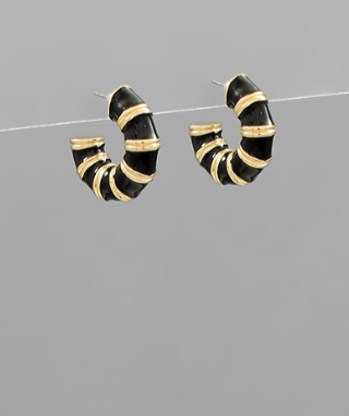 My Own Plans Black Gold Hoops