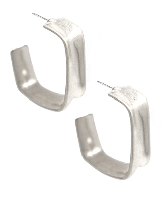 Stay Dreaming Worn Silver Hoops