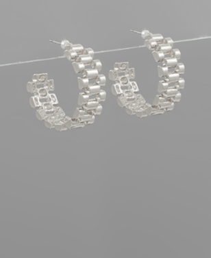 Watch Chain Small Silver Hoops