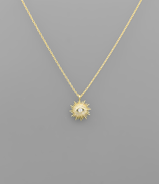 Evil Eye Burst Gold Necklace