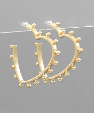 Heart to Heart Gold Hoops