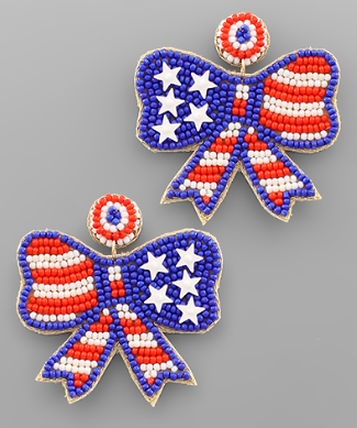 Patriotic Bow Earrings