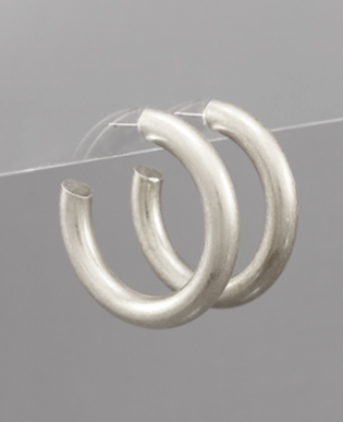 Just Being Honest Silver Hoops