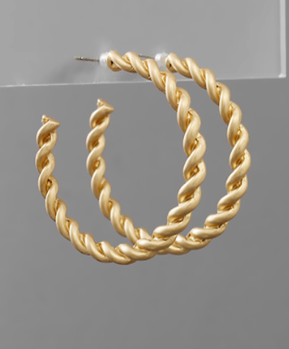 Twist Mode Gold Hoops