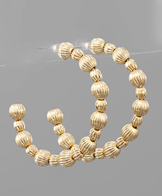 Beaded Muse Gold Hoops