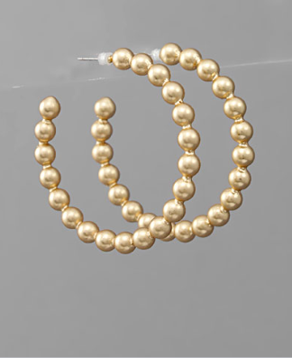 I Will Be Back Matte Gold Hoops