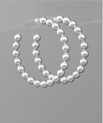 I Will Be Back Matte Silver Hoops