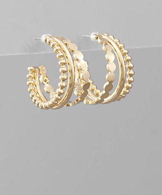 Triple Luxe Gold Hoops