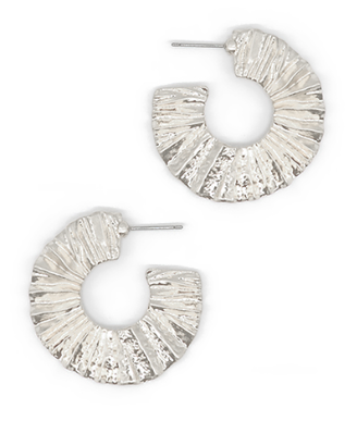 Never the Less Silver Hoops