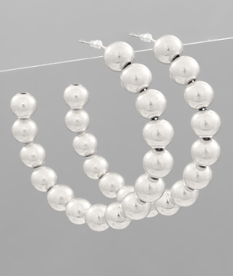 Looped In Worn Silver Hoops