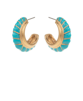 Grove Lines Turquoise Hoops
