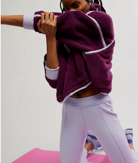 Mountain High Mid Black Cherry Combo 1/2 Zip Fleece