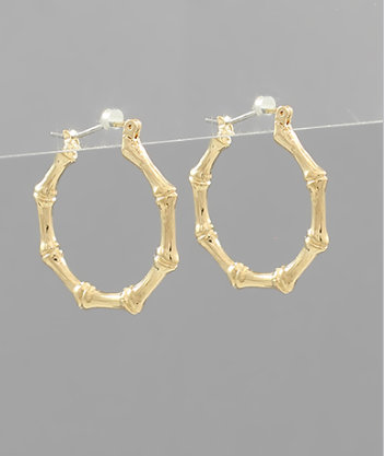Bamboo Style Hoop Earrings