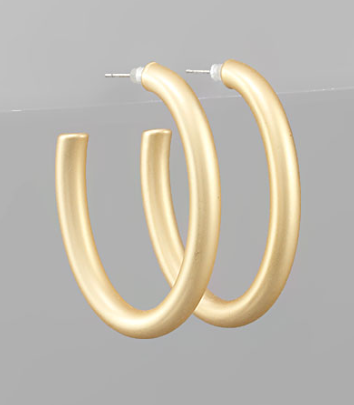Catching Up Matte Gold Hoop Earrings