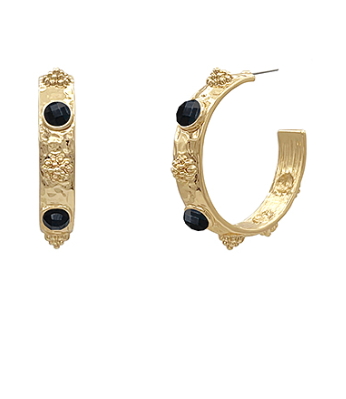 Something New Black Hoop Earrings
