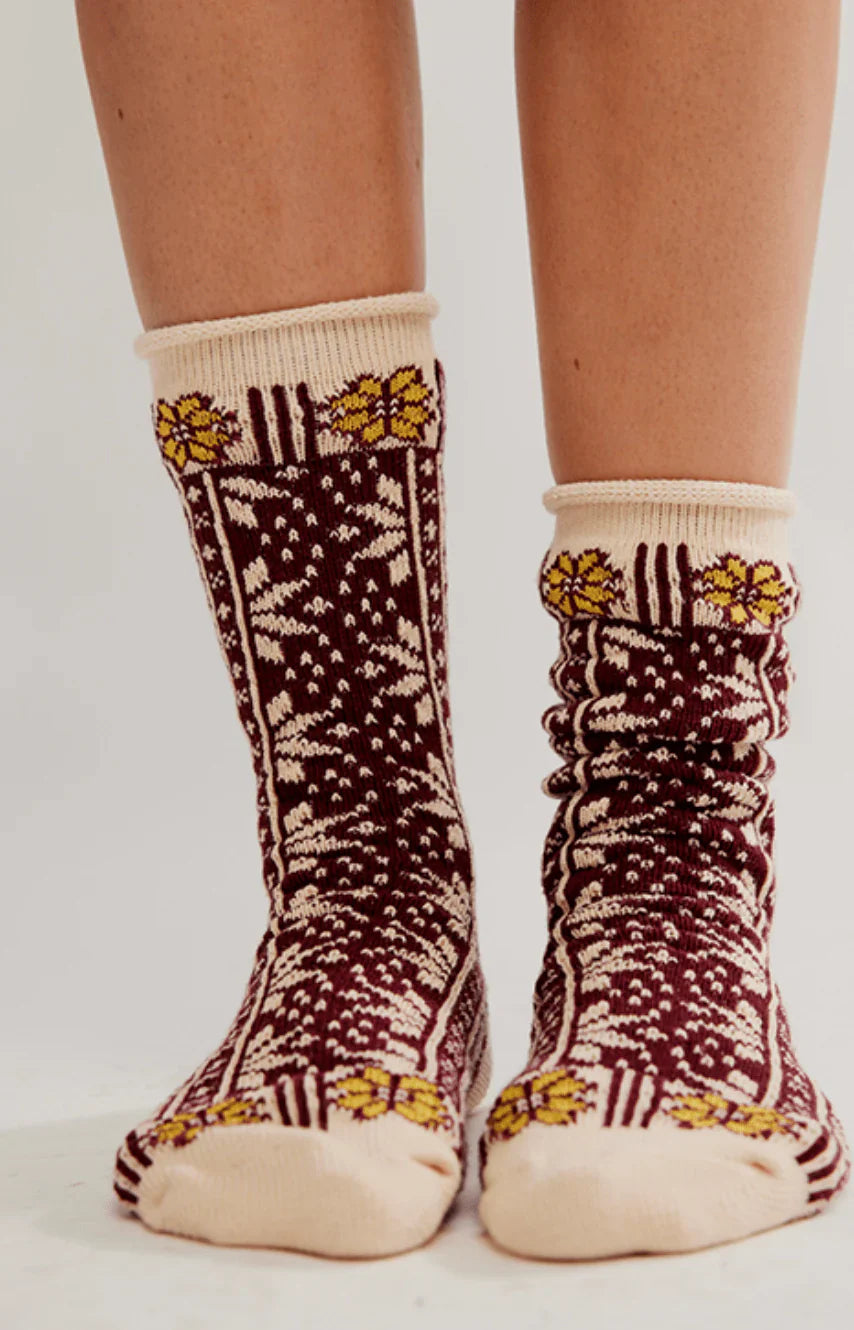 Nearly Nordic Burgundy Socks