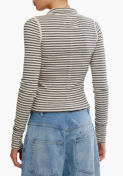 Lake Stripe Henley Tea Combo Top