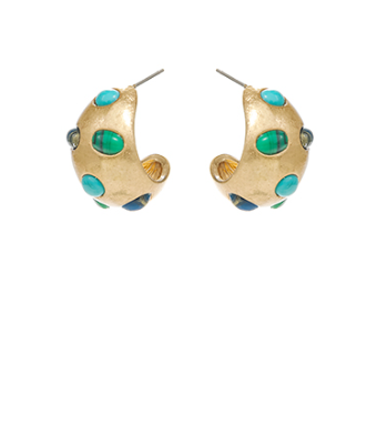 Echo Gemstone Turquoise Hoop Earrings