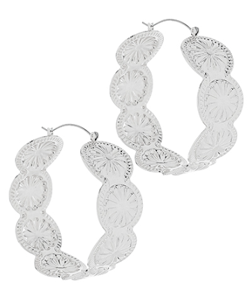 Vintage Arc Silver Hoop Earrings