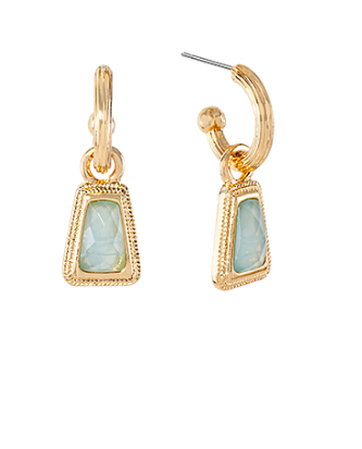 Trapezoid Stone Mint Dangle Earrings