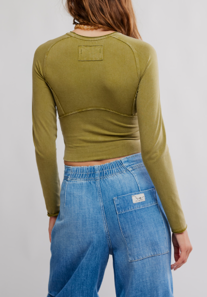 Protagonist Long Sleeve Green Moss Top