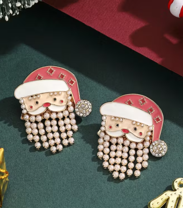 Vintage Santa Drop Earrings