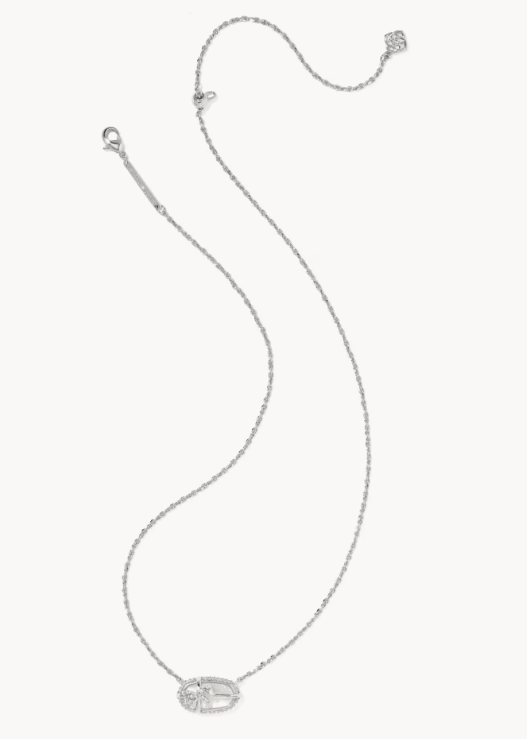 Elisa Bow Silver Short Pendant Necklace