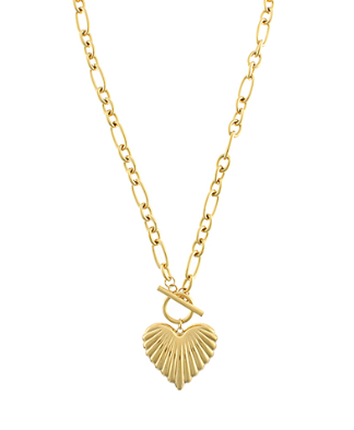 Ribbed Heart Necklace
