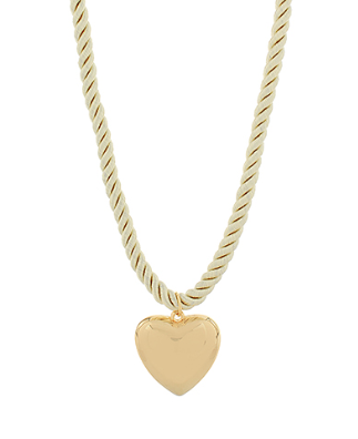 Puffed Heart Cord Necklace