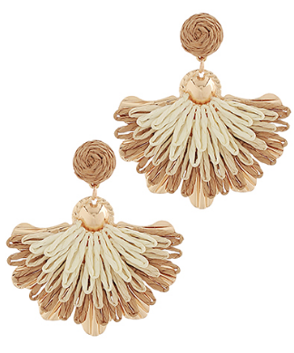 Raffia Fan Drop Earrings