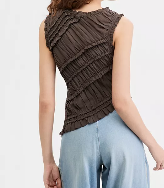 Pink Sands Chocolate Smocked Top