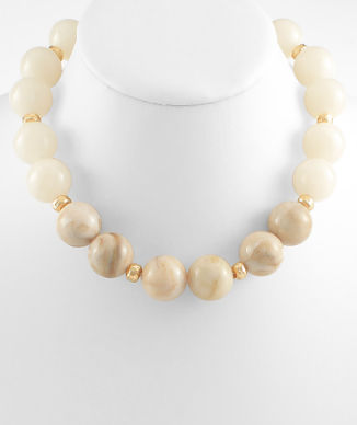 Fun Times Ivory/Beige Necklace