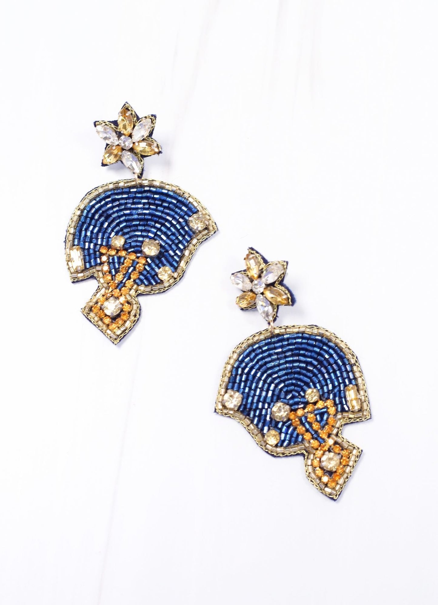 Beaded Football Helmet Earrings