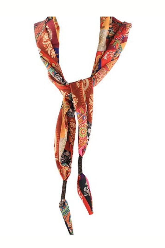 Artisan Mosaic Rust Scarf