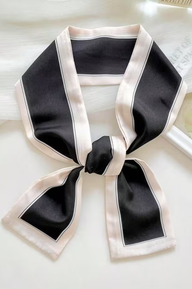 True Classic Black Satin Scarf