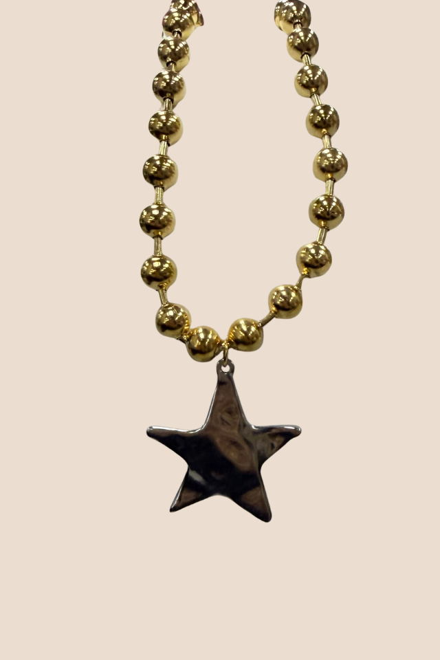 Barb & Star Gold and Silver Necklace